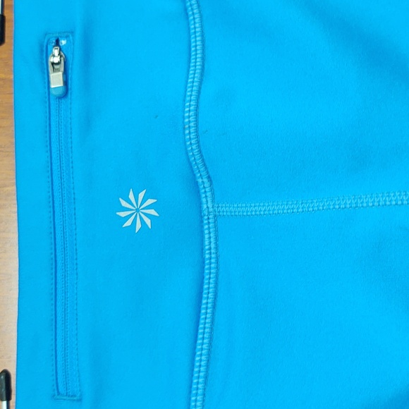EUC Athleta Vibrant Blue Cropped Leggings M - Picture 4 of 6